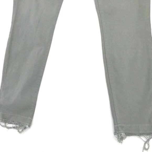 7 For All Mankind Light Green Frayed Hem Skinny Jeans Size 29 - Picture 5 of 7
